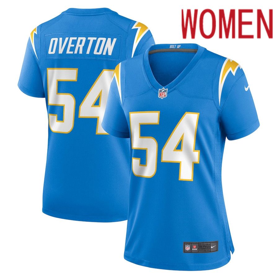 Women Los Angeles Chargers 54 Matt Overton Nike Powder Blue Game NFL Jersey